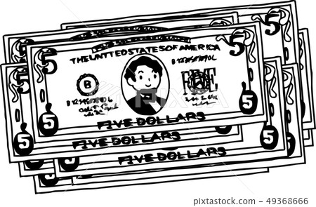 五美元鈔票美國美元$逗人喜愛的手拉 49368666