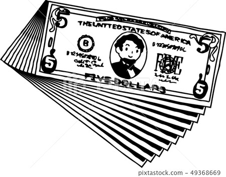 五美元鈔票美國美元$逗人喜愛的手拉 五美元鈔票美國美元$逗人喜愛的手拉 49368669