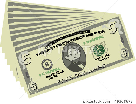 五美元鈔票美國美元$逗人喜愛的手拉 五美元鈔票美國美元$逗人喜愛的手拉 49368672