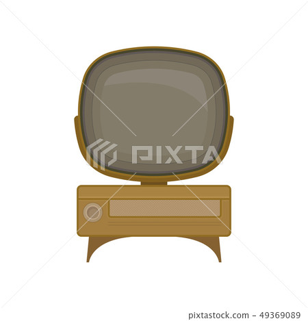 Vintage TV on white background. Retro digital technology. 49369089
