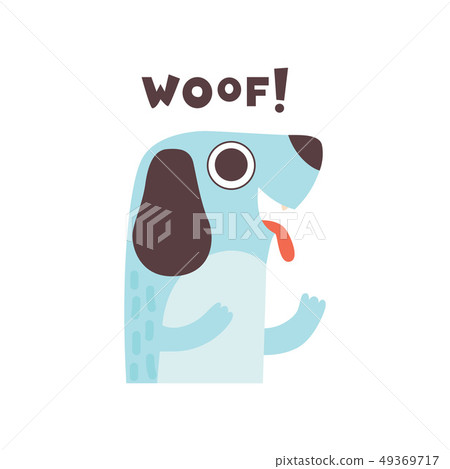 Cute Dog Woofing, Funny Cartoon Pet Animal Making Woof Sound Vector Illustration Cute Dog Woofing, Funny Cartoon Pet Animal Making Woof Sound Vector Illustration 49369717