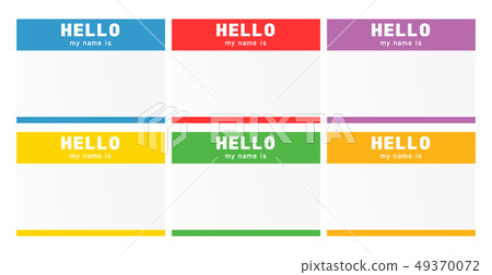 Name tag set. Nametag introduction label. Blind - Stock Illustration ...