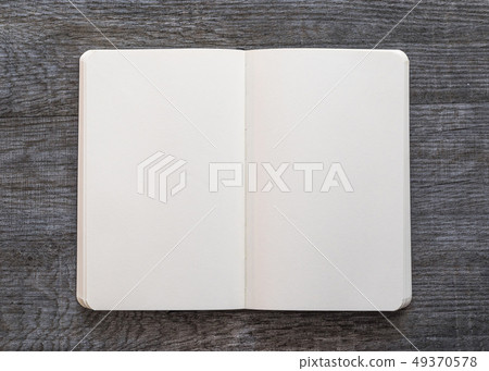 Blank open A4 size book, catalog, magazine mockup 49370578