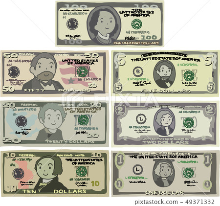 American dollar bills Royalty Free Vector Image