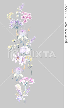 優雅的手繪水彩花卉圖案 優雅的手繪水彩花卉圖案 49372225