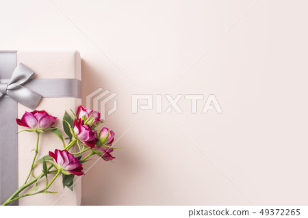 top view of red rose for mother & valentine day 49372265