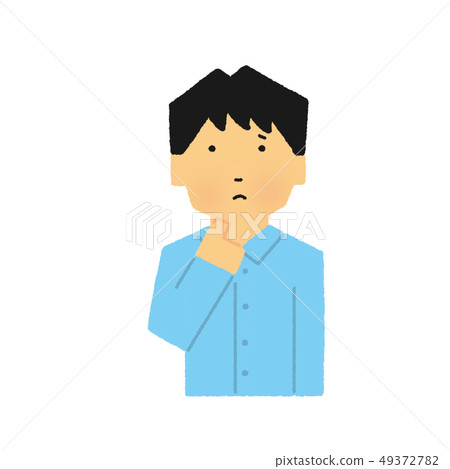 Male, upper body, think, worry, worry (simple touch) Male, upper body, think, worry, worry (simple touch) 49372782