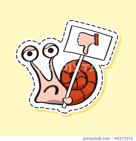 Snail sticker. Funny emoji. Icon, element. Snail sticker. Funny emoji. Icon, element. 49373353