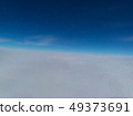 Snow above the clouds. From window of the plane. 49373691