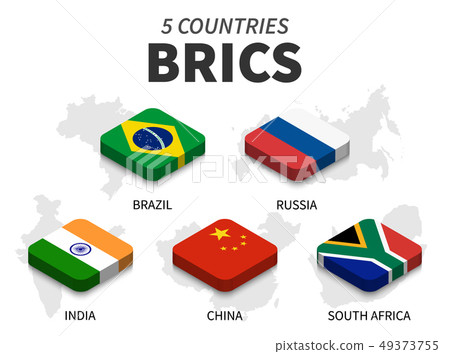 BRICS flag . association of 5 countries BRICS flag . association of 5 countries 49373755