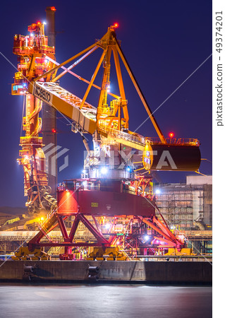 瀨戶內（兵庫縣別府市加古川市）的工廠夜景，工作地點，拍攝地點 49374201