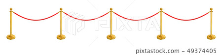Red velvet rope barrier 49374405