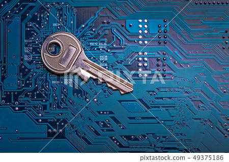 Background image of key on a microchip 49375186