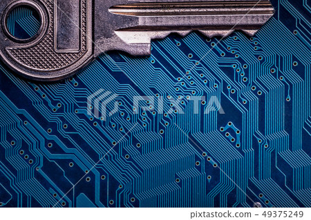 Background image of key on a microchip Background image of key on a microchip 49375249