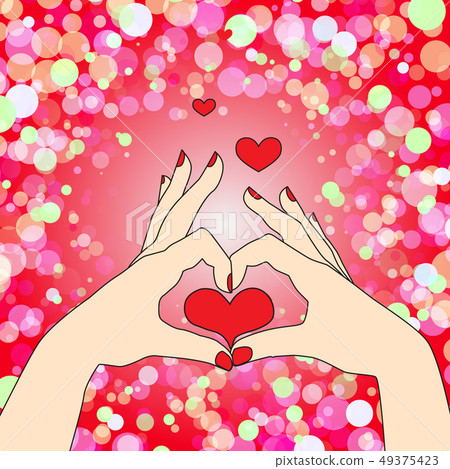 Heart Made of Two Human Hands in Pop Art Style Heart Made of Two Human Hands in Pop Art Style 49375423