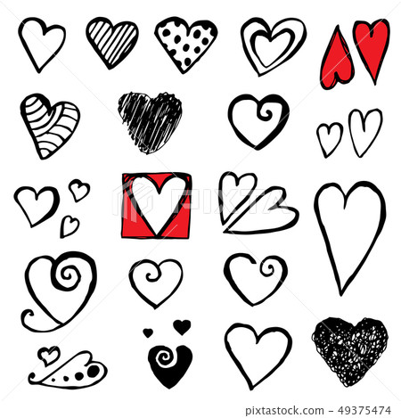 Doodle heart icon isolated on white background - Stock Illustration ...