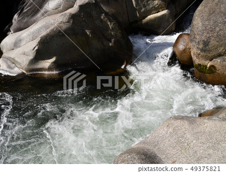 Splash river and waterfall 49375821