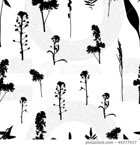 Botanical seamless pattern with plant elements on 49377037