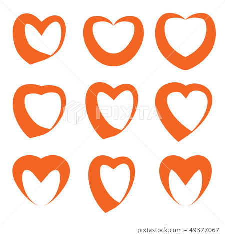 Vector Heart Icons Isolated on White Background - Stock Illustration ...