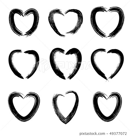 Vector Heart Icons Isolated on White Background - Stock Illustration ...