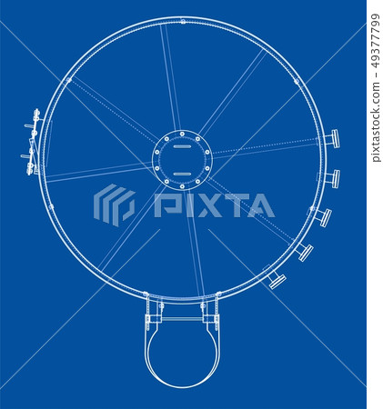 Oil tank outline. Vector rendering of 3d Oil tank outline. Vector rendering of 3d 49377799