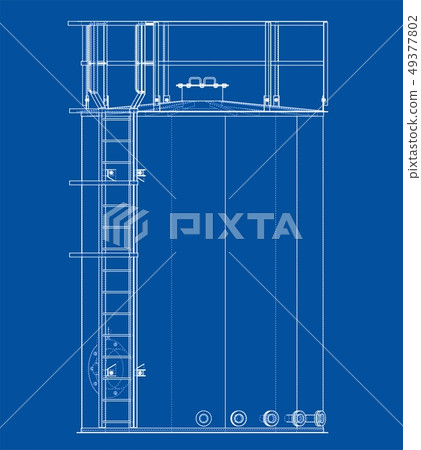 Oil tank outline. Vector rendering of 3d 49377802