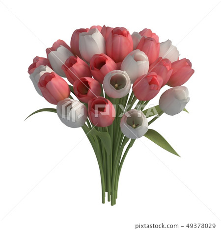 Flowers 3d illustration isolated on the white background 49378029