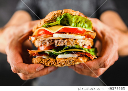 Tall club sandwich 49378665