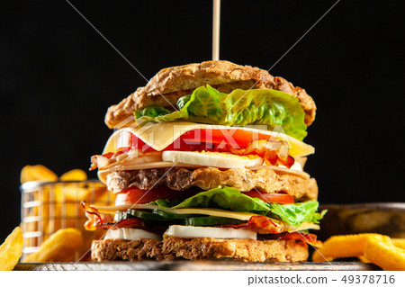 Tall club sandwich 49378716
