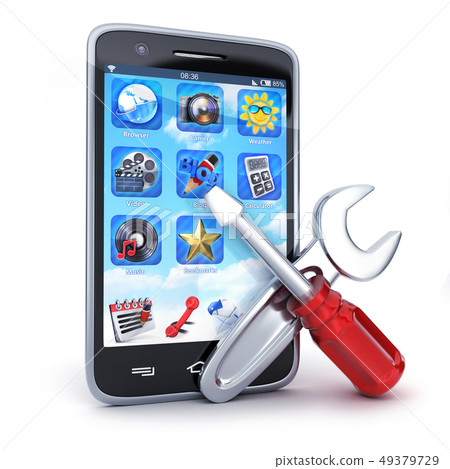 Phone repair symbol on white background - Stock Illustration [49379729 ...