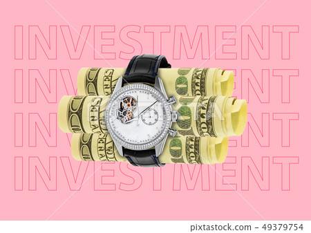 Investment. Modern design. Contemporary art collage. 49379754