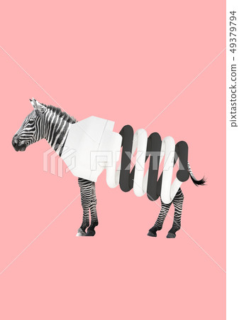 An alternative source of energy. Modern design. Contemporary art collage. 49379794