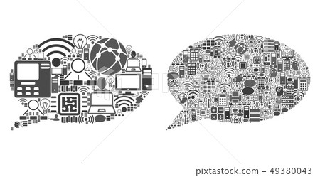 Cloud Computing Mosaic Icons for BigData Illustrations 49380043