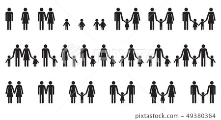 People. Parents and kids. Different families. 49380364