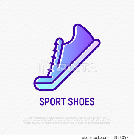 Sport shoes thin line icon 49380584