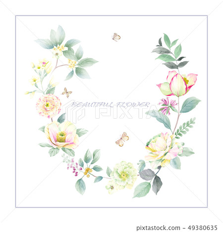 Elegant hand painted watercolor camellia Elegant hand painted watercolor camellia 49380635