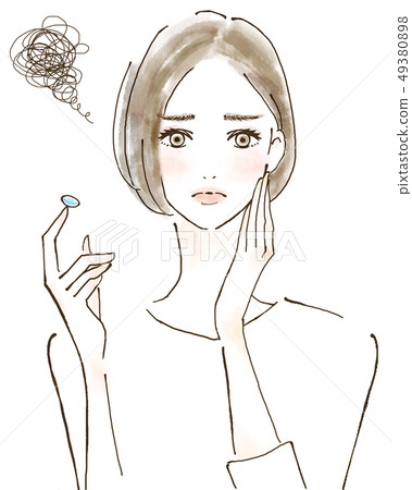 Allergies Eye troubles Women who can not wear contact lenses due to hay fever Allergies Eye troubles Women who can not wear contact lenses due to hay fever 49380898