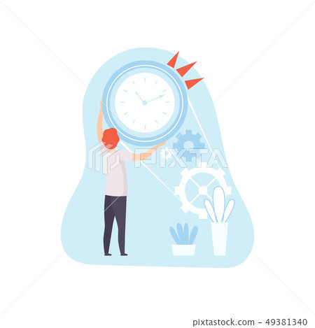 Office Worker Planning, Organizing, Controlling Working Time, Business Concept of Time Management 49381340