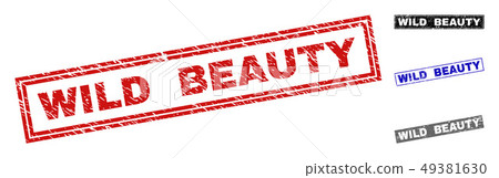 Grunge WILD BEAUTY Textured Rectangle Watermarks 49381630