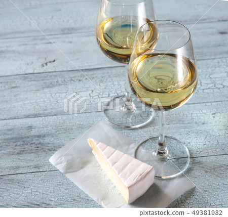 Two glasses of white wine Two glasses of white wine 49381982