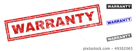 Grunge WARRANTY Scratched Rectangle Stamp Seals 49382065