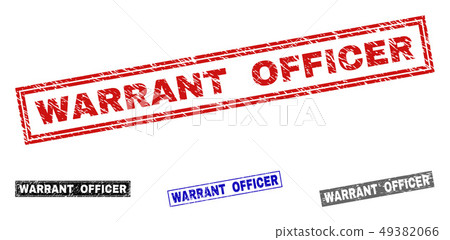 Grunge WARRANT OFFICER Textured Rectangle Stamps Grunge WARRANT OFFICER Textured Rectangle Stamps 49382066