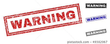 Grunge WARNING Scratched Rectangle Stamp Seals Grunge WARNING Scratched Rectangle Stamp Seals 49382067