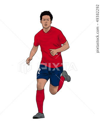 Soccer player red number 12 49382292