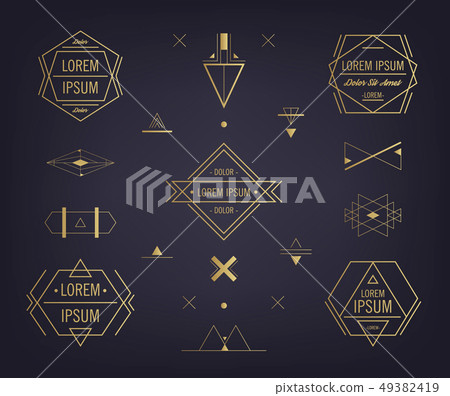 Download Vector Set Of Abstract Geometric Logos Stock Illustration 49382419 Pixta