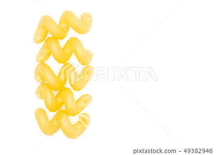 Cavatappi pasta raw isolated on white 49382946