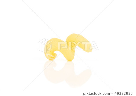 Cavatappi pasta raw isolated on white 49382953