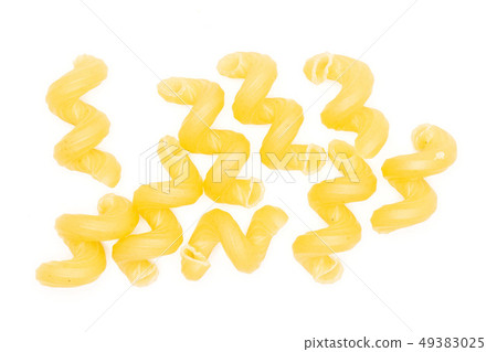Cavatappi pasta raw isolated on white 49383025