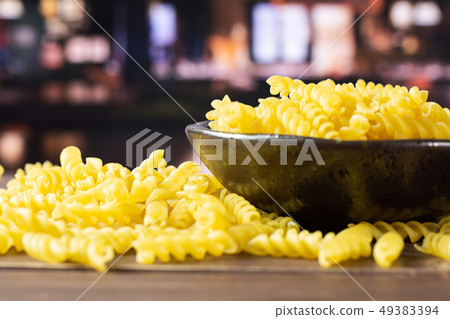 Raw italian torti pasta with restaurant 49383394
