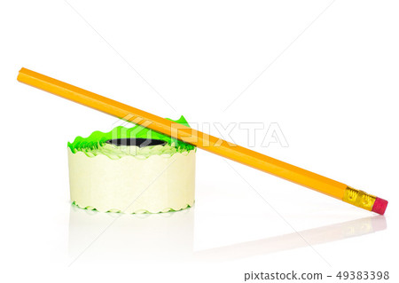 Yellow simple pencil isolated on white Yellow simple pencil isolated on white 49383398